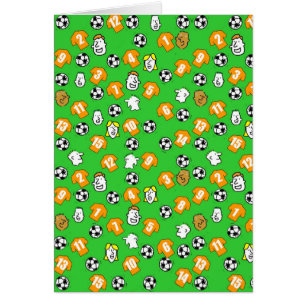 Fußballdesign mit orange-goldenen Trikots