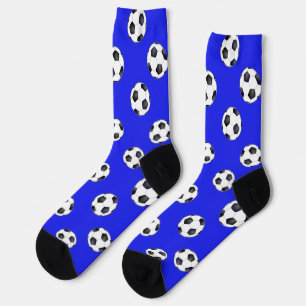 Fußbälle auf blauen Socken