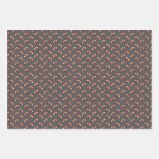 Fußbälle auf dunkelgrau geschenkpapier set (Vorderseite)