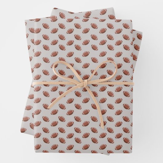 Fußbälle auf Light Asche Grau Geschenkpapier Set (Beispiel)