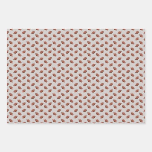 Fußbälle auf Light Asche Grau Geschenkpapier Set (Vorderseite)