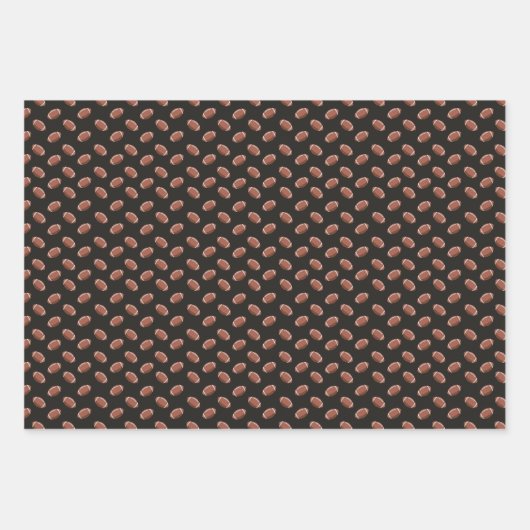 Fußbälle auf schwarz geschenkpapier set (Vorderseite 3)