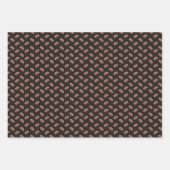 Fußbälle auf schwarz geschenkpapier set (Vorderseite)