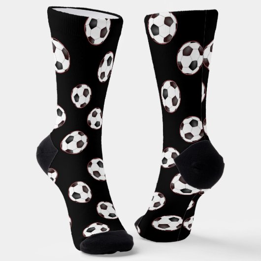 Fußbälle auf schwarzen Socken (Gewinkelt)