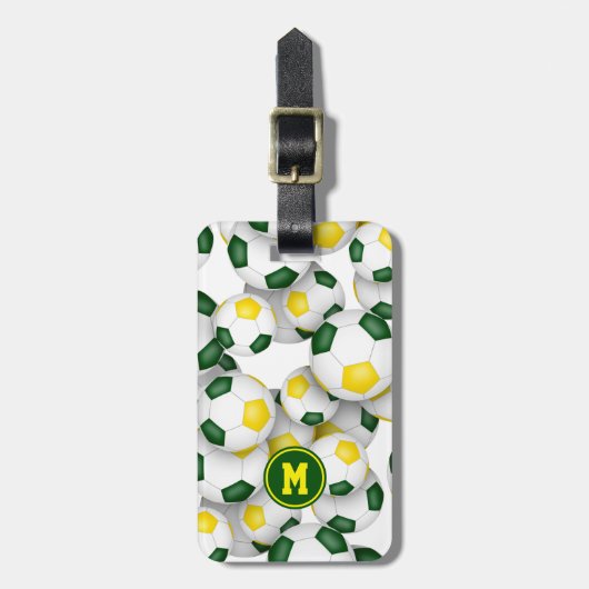 Fußbälle aus grünem Gold Gepäckanhänger (Vorderseite vertikal)