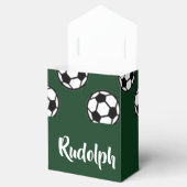 Fußbälle grünes Muster Geschenkschachtel (Geöffnet)