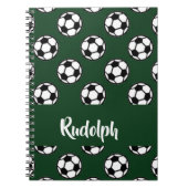 Fußbälle grünes Muster Notizblock (Vorderseite)