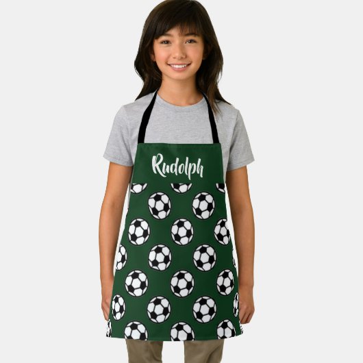 Fußbälle grünes Muster Schürze (Insitu)