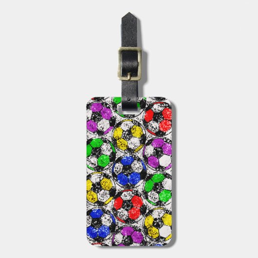 FUSSBÄLLE IN DER CHAOTISCHEN FARBE GEPÄCKANHÄNGER (Vorderseite vertikal)