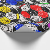 FUSSBÄLLE IN DER CHAOTISCHEN FARBE GESCHENKPAPIER (Ecke)