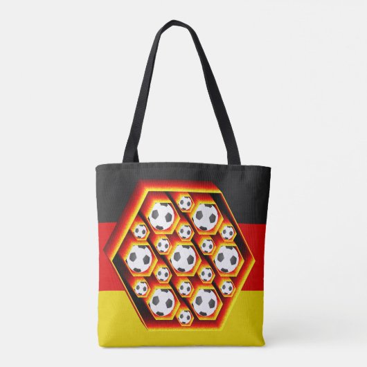 Fussbälle in glühenden Waben Tasche (Rückseite)
