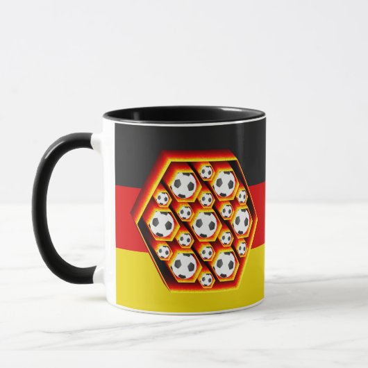Fussbälle in glühenden Waben Tasse (Links)