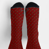 Fußbälle in Teamfarbe Marone Rot Socken (Oben)