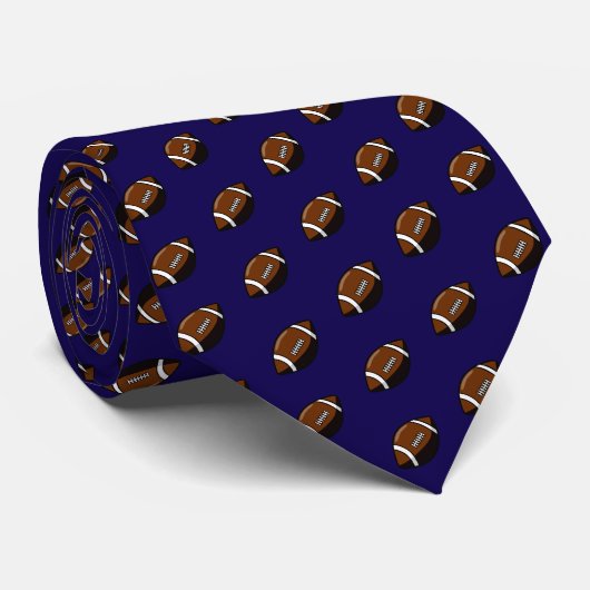 Fußbälle in Teamfarbe Navy Blau Krawatte (Gerollt)