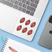 Fußbälle mit rotem Herzpack Aufkleber (Laptop mit iPhone)