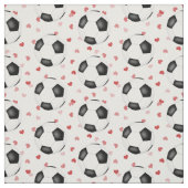 Fußbälle mit winzigen Herzstücken Stoff (Muster)