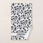 Fußbälle Muster Sportler Namen Jungs Mädchen Badhandtuch Set (Handtuch)