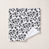 Fußbälle Muster Sportler Namen Jungs Mädchen Badhandtuch Set (Waschlappen)