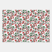 Fußbälle Muster Weihnachten oder jeder Anlass Geschenkpapier Set (Vorderseite 3)