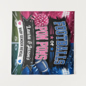 Fußbälle oder Pom-Poms Party-Banner, Geschlechter- Wandteppich (Vorderseite (Horizontal))