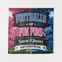 Fußbälle oder Pom-Poms Party-Banner, Geschlechter-