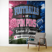 Fußbälle oder Pom-Poms Party-Banner, Geschlechtere Wandteppich (Beispiel)