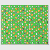 Fußbälle, Orange Gold Shirts & Fans Geschenkpapier (Flach)