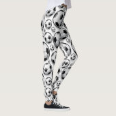 Fußbälle schwarz-weiß Muster Leggings (Rechts)