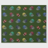 Fußbälle und Helme Geschenkpapier (Flach)