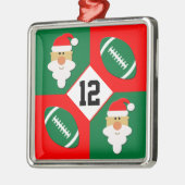 Fußbälle und Santa Custom Football Player Nummer Ornament Aus Metall (Links)