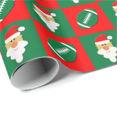 Fußbälle und Santa Sports Football Spieler Weihnac Geschenkpapier (Rolleneckpunkt)