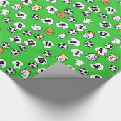 Fußbälle, weiße Shirts und Ventilatoren Geschenkpapier (Ecke)