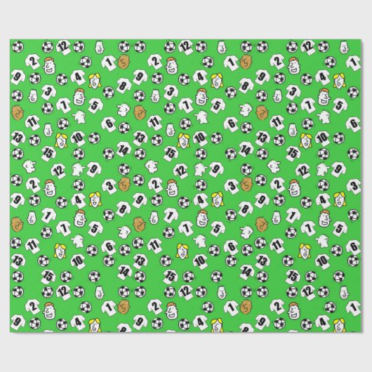 Fußbälle, weiße Shirts und Ventilatoren Geschenkpapier (Flach)