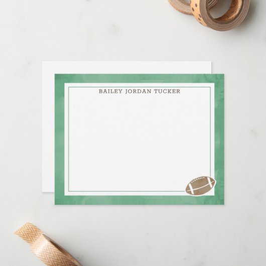 Fußballee Grüne Stationierungskarte Mitteilungskarte (Vorderseite/Rückseite Beispiel)