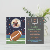 Fußballeinladung mit Bildband Geburtstag Einladung (Stehend Vorderseite)