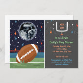 Fußballeinladung mit Kinderdusche Einladung (Vorne/Hinten)