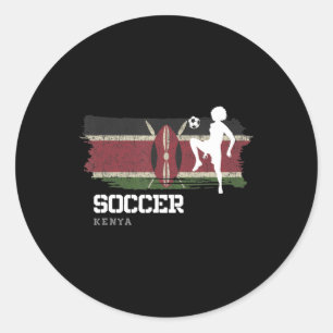 Fußballfahne Fußball-Fußballmädchen Runder Aufkleber