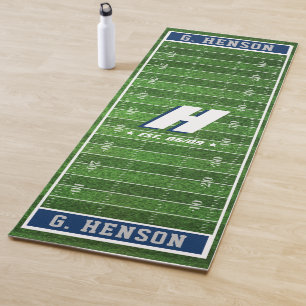 Fußballfan Benutzerdefiniertes Monogramm Silber Yogamatte