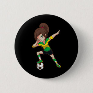 Fußballfan Jamaika Jamaikanische Flagge Mädchen  Button
