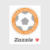 Fußballfan mit Teamname auf einem Aufkleber (Blatt)