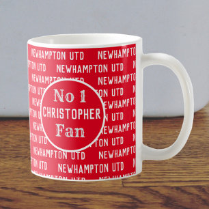 Fußballfan oder Fußballanhänger Rot & Weiß Kaffeetasse