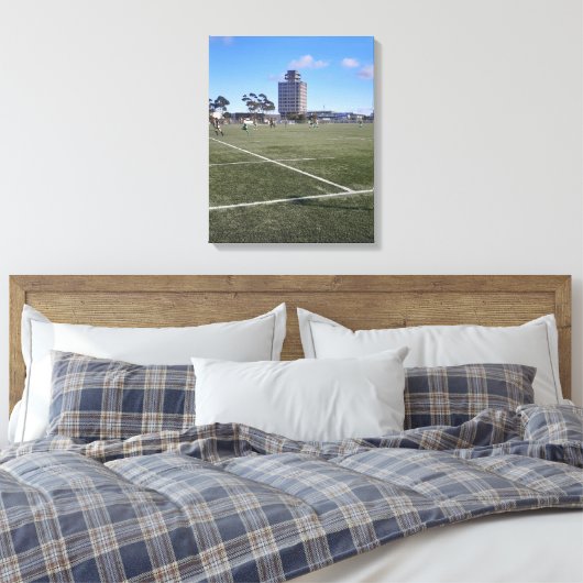 Fußballfan oder Landschaftsbild-Foto Leinwanddruck (Insitu (Schlafzimmer))
