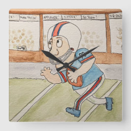 Fußballfan Quadratische Wanduhr