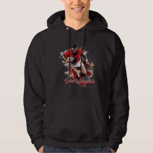 Fußballfans Grafik und Text Hoodie