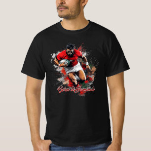 Fußballfans Grafik und Text T-Shirt