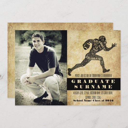 Fußballfeier Abschluss Einladung (Vorne/Hinten)