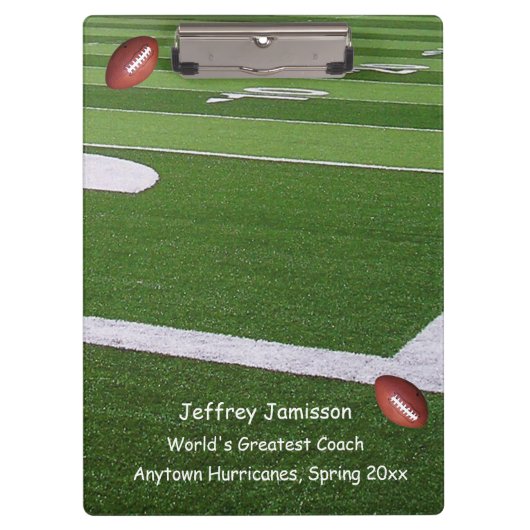 Fußballfeld, Bester Trainer Danke Klemmbrett (Vorderseite)