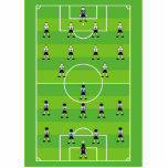 Fußballfeld Freistehende Fotoskulptur<br><div class="desc">Grünes Fußballfeld mit allen Spielern.</div>