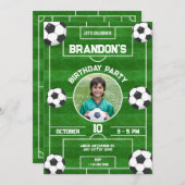 Fußballfeld / Fußball-Feld Geburtstag Einladung (Vorne/Hinten)