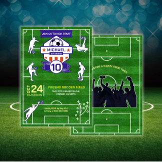 Fußballfeld Geburtstagsparty Einladung